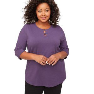 💜 6X Plus Size Catherines Suprema Knit Purple shirt top womens